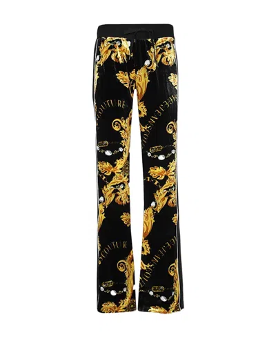 Versace Jeans Logo Casual Pants In Black