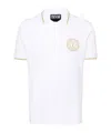 Versace Jeans Couture Logo Embroidered Short-sleeved Polo Shirt In White