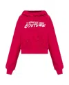 Versace Jeans Logo-embroidered Cropped Hoodie In Red