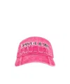 VERSACE JEANS LOGO-EMBROIDERED DENIM CAP