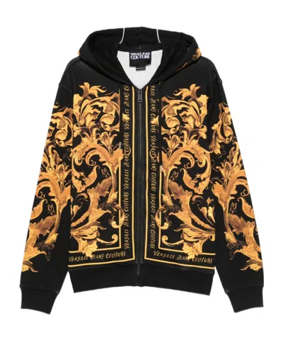Versace Jeans Logo Hoodie In Black