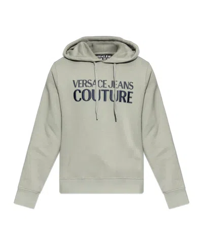 Versace Jeans Logo Hoodie In Gray
