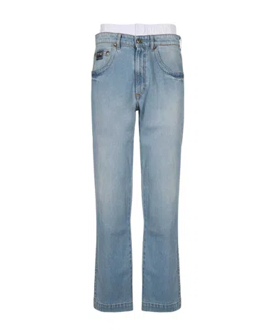 Versace Jeans Logo Jeans In Blue
