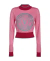Versace Jeans Logo Knitted Pullover In Pink
