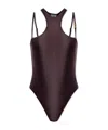Versace Jeans Logo-lettering Bodysuit In Brown