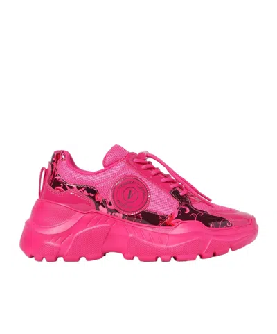 Versace Jeans Logo-patch Chunky Sneakers In Pink