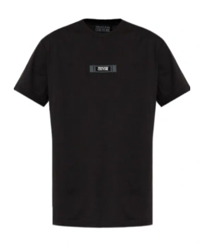 Versace Jeans Logo-patch Cotton T-shirt In Black
