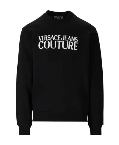 Versace Jeans Logo-patch Sweatshirt In Black