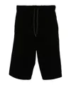 Versace Jeans Logo-patch Velvet Shorts In Black