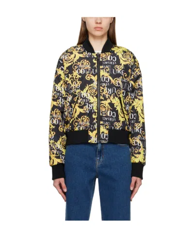 Versace Jeans Logo Pattern Double-sided Pilot Jacket In Multicolor