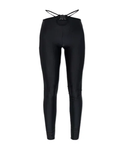 Versace Jeans Logo-plaque Leggings In Blue