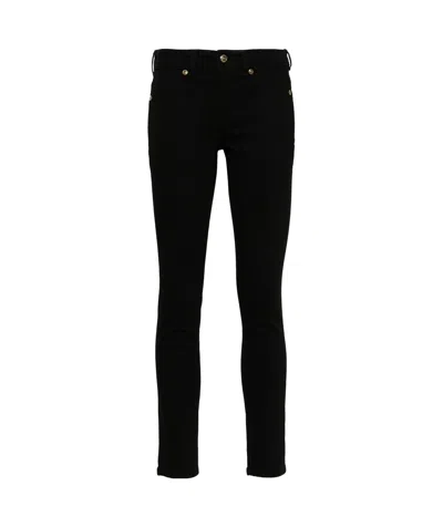 VERSACE JEANS VERSACE JEANS COUTURE LOGO-PLAQUE SLIM-FIT JEANS