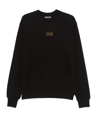 Versace Jeans Logo-plaque Sweatshirt In Black