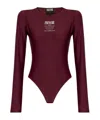 Versace Jeans Logo-print Bodysuit In Brown