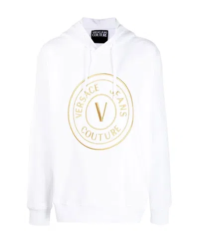 Versace Jeans Logo-print Cotton Hoodie In White