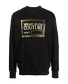 Versace Jeans Logo-print Cotton Sweatshirt In Black