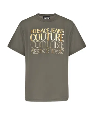 Versace Jeans Logo-print Cotton T-shirt In Green