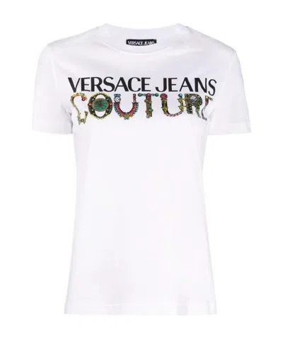 Versace Jeans Logo-print Cotton T-shirt In White