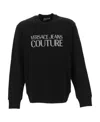 Versace Jeans Logo-print Crew Neck Sweatshirt In Black