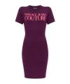 Versace Jeans Logo Print Dress In Purple