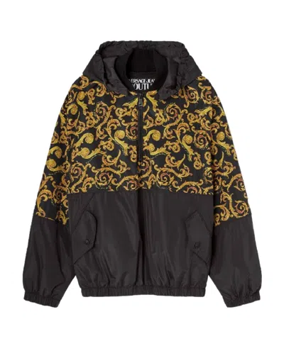 Versace Jeans Logo-print Hoodie In Black