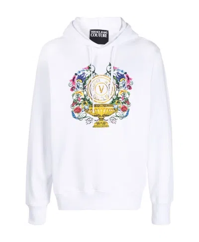 Versace Jeans Logo-print Hoodie In White