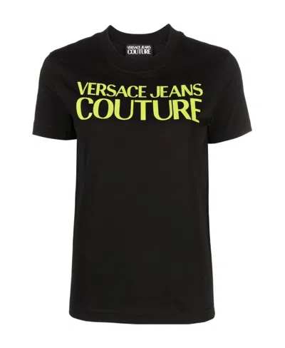 Versace Jeans Logo Print Short-sleeve T-shirt In Black