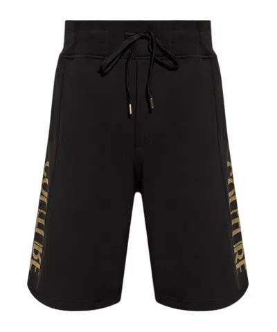 Versace Jeans Logo-print Shorts In Black
