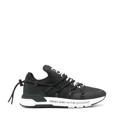 Versace Jeans Logo-print Sneakers In Black