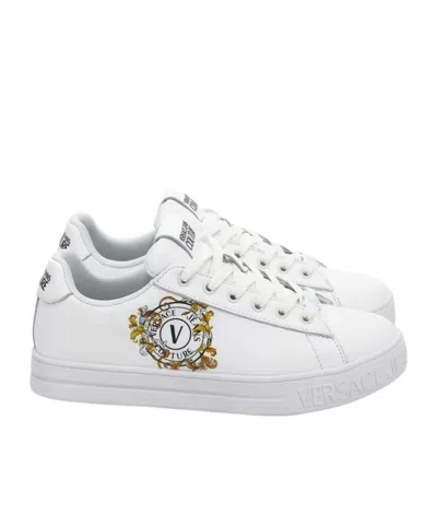 Versace Jeans Logo-print Sneakers In White