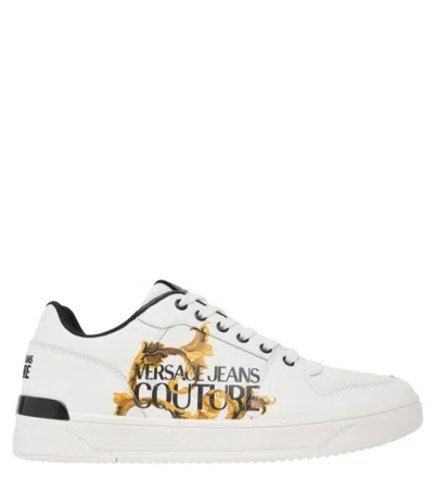 Versace Jeans Logo-print Sneakers In White