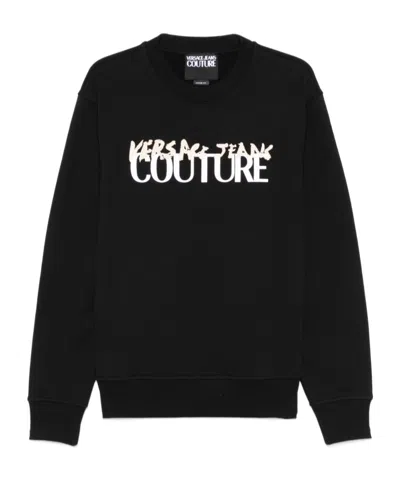 Versace Jeans Logo-print Sweatshirt In Black