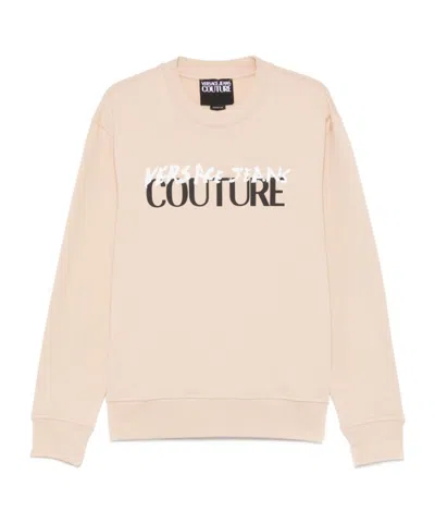 Versace Jeans Logo-print Sweatshirt In Nude