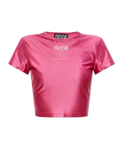Versace Jeans Logo-print T-shirt In Pink