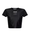 Versace Jeans Couture Logo-printed Crewneck Cropped T-shirt In Black