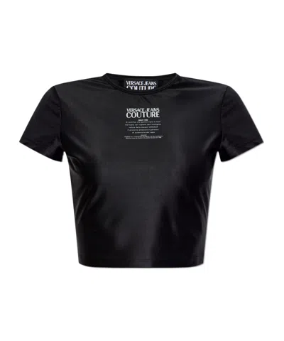 VERSACE JEANS VERSACE JEANS COUTURE LOGO PRINT CROP TOP