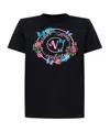 Versace Jeans Round Neck Short Sleeve T-shirt In Black