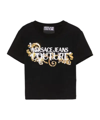 Versace Jeans Logo-print T-shirt In Black