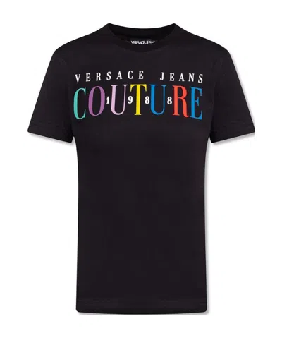 Versace Jeans Logo-print T-shirt In Black