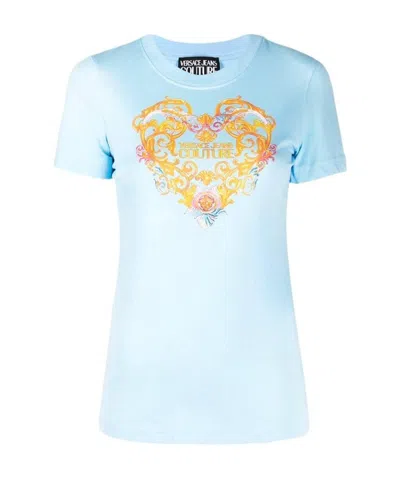 Versace Jeans Logo Print T-shirt In Blue