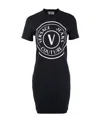 Versace Jeans Logo-print T-shirt Minidress In Black