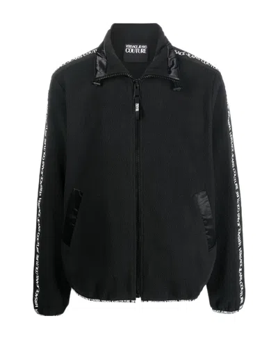 Versace Jeans Logo-print Track Jacket In Black