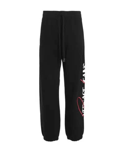 Versace Jeans Logo-print Track Pants In Black