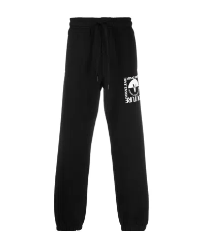 Versace Jeans Logo-print Track Pants In Black