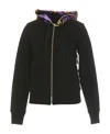 Versace Jeans Logo-print Zip-fastening Hoodie In Black