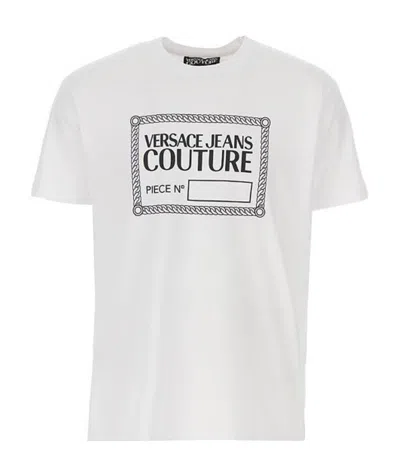 Versace Jeans Logo Printed T-shirt With Round Neck In White