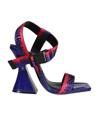 Versace Jeans Logo Sandals In Black