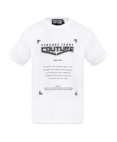 Versace Jeans Logo Short-sleeved T-shirt In White
