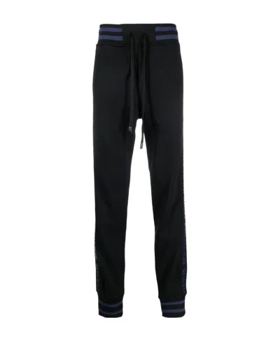 Versace Jeans Logo-stripe Track Pants In Black