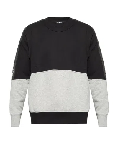 Versace Jeans Logo-tape Colour-block Sweatshirt In Black